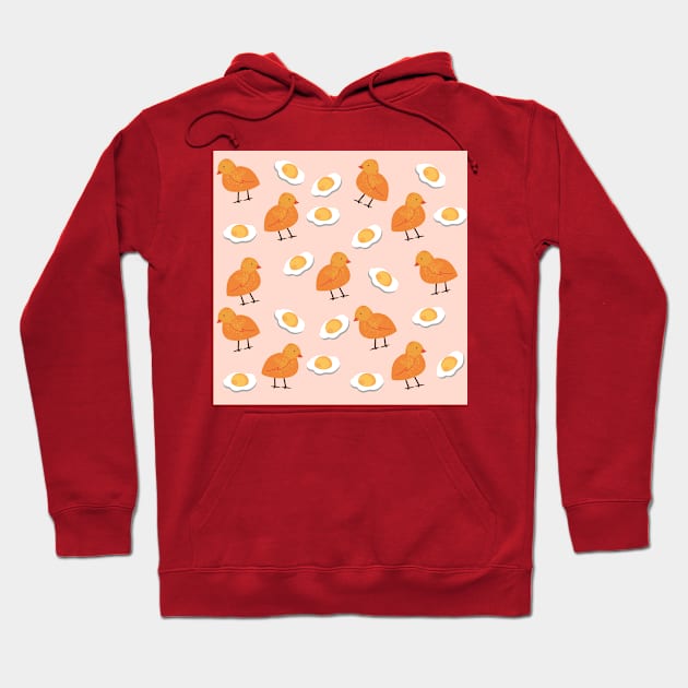 Cute Chicken and Egg Yolk Nursery Pattern Hoodie by CONCEPTDVS